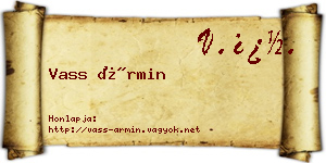 Vass Ármin névjegykártya