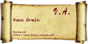 Vass Ármin névjegykártya